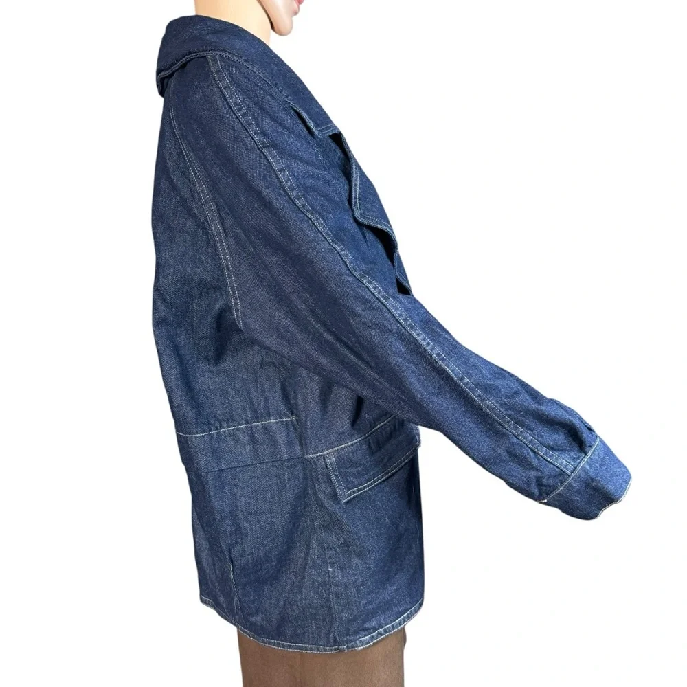 New Free People Denim Car Coat Size S - Picture 4 of 11